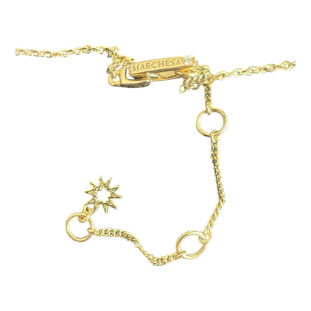 Marchesa Gold-Tone Crystal & Pearl Flower Necklace, 16-19" Adjustable - Picture 5 of 7